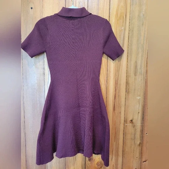 Purple Collared Knit Dress - Picture 6 of 10